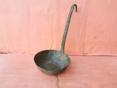 VINTAGE COPPER PAN ANTIQUE HANDCRAFTED COOKWARE TIN-LINED RUSTIC KITCHEN DECOR - Image 1 of 4