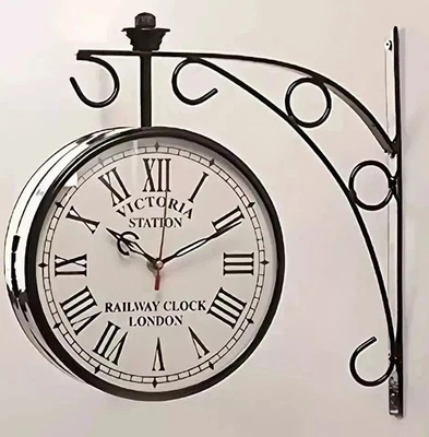 Victoria Station Clock 8'' Double Sided Railway Clock Home Decorative - Image 1 of 4