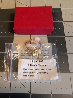 Anillo Bomb Party “A Blissful Shimmer” (Talla 8) circonita cúbica limón en oro rosa RG976587 Foto 1 de 4