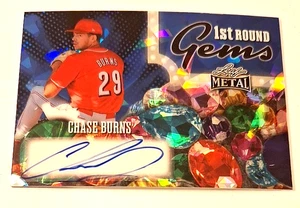 2025 Leaf Metal 1st Round Gems Cracked Ice #CB2 Chase Burns XRc Auto #10/15 - Picture 1 of 3
