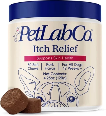 AS SHOWN PetLabCo.(PetLab Co) ITCH RELIEF For Dogs - 30 Chews - 12/2025!