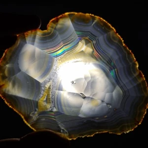 145.20 Ct Big Slice Rainbow Iris Agate, Top Multilayer Indonesia Iris Agate Slab - Picture 1 of 6