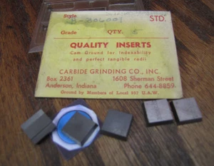 Vintage Carbide Grinding co Quality Inserts B-306001 Cam-Ground - Picture 1 of 3