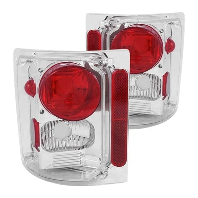 For Chevy R2500 Suburban 89-91 Tail Lights Driver & Passenger Side Chrome/Red Foto 1 de 2