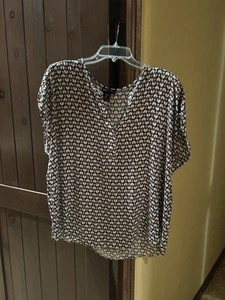 Jones New York Colorful Geometric Design Silky Feel Top- XL - Picture 1 of 4