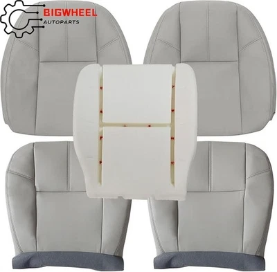 For 2007-2014 GMC Sierra 1500 2500 3500 Bottom+Top Seat Cover Gray+Foam Cushion Foto 1 de 4