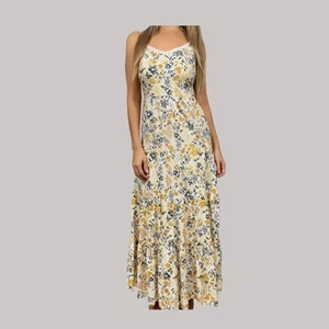 Joie Maxi Dress Sz 8 Floral Sweetheart Empire Tiered Cottagecore Mommy & Me - Picture 1 of 13