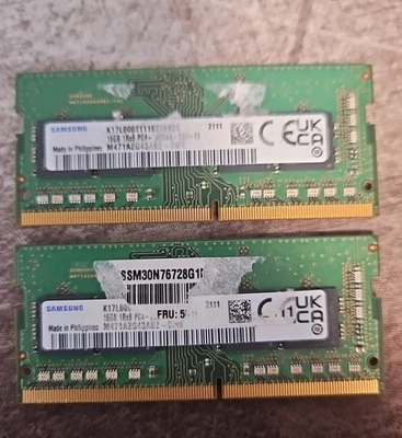 Samsung 32GB (2x16GB) DDR4 3200 MHz SODIMM M471A2G43AB2-CWE Laptop Ram Foto 1 de 2