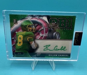 2024 wild card qb1 on the clock Dillon Gabriel 1/1 Green Ink Auto - Picture 1 of 2