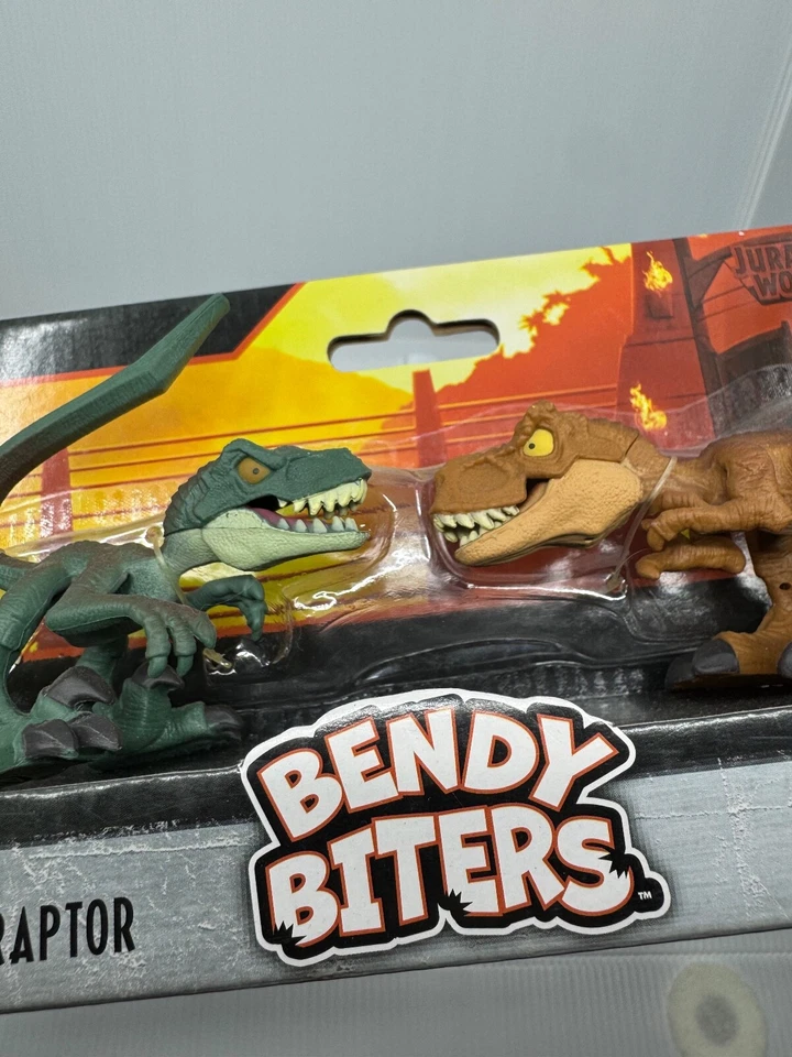 Jurassic World Bendy Biters Stegosaurus Velociraptor Tyrannosaurus Dilophosaurus
