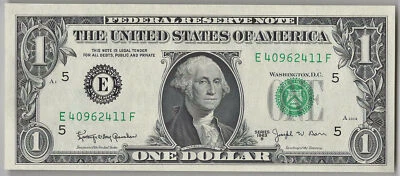 $1 1963-B Small Size Federal Reserve One Dollar Note Fr#1902-E Uncirculated - Image 1 of 2