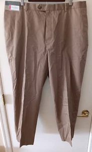 New DANIEL CREMIEUX Chinos Pants Mens 42x30 Supima Cotton Dark Stone Flat Front - Picture 1 of 10