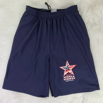 MCDAVID TEAM STARS & STRIPES BOWL NYLON SPANDEX STRETCH SHORTS (S) USA VNTG - Image 1 of 4