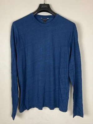 $118 Nuevo Con Etiquetas Sudadera John Varvatos Azul Cuello Redondo L Foto 1 de 4