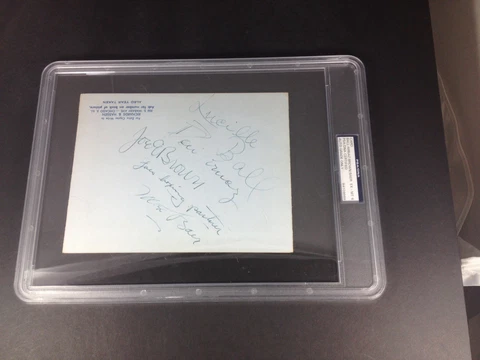 Max Baer Sr. Lucille Ball, Desi Arnaz, & Joe E. Brown Autograph PSA GRADE 6 Cover
