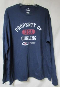 Property of USA Curling Men's Size 2X-Large Long Sleeve T-Shirt C1 4467 - Picture 1 of 2