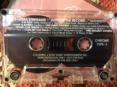 SUPER RARE Barbra Streisand - Excerpts from Just For The Record *PROMO CASSETTE - Image 1 of 3
