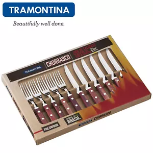 TRAMONTINA Geschirr Set 12-teilig. Pizza Steak Besteck BBQ Gabel Messer Churrasco - Bild 1 von 21