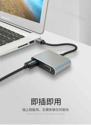 Mini DP Display Port to HDMI VGA 2 in 1 Thunderbolt Adapter For Macbook Pro/Air - Image 1 of 4
