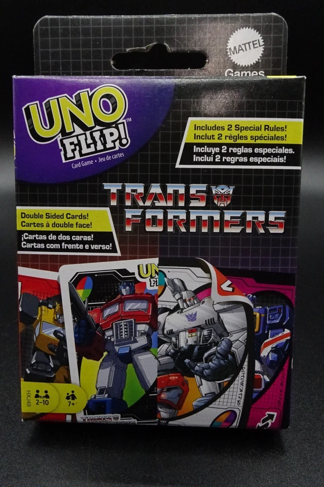 Mattel UNO Flip! Edición "TRANSFORMERS" / Juego de Cartas Doble Cara - Nuevo Foto 1 de 4