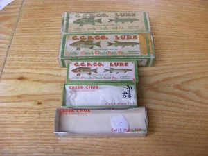 Beautiful Vintage Original Set of 5 Empty Creek Chub Boxes - Picture 1 of 6