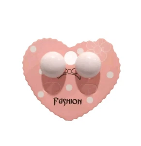 Pendientes de botón de baquelita rosa claro redondo vintage de 11 mm postes - Imagen 1 de 5