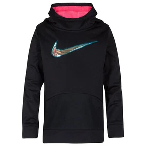 NEW Nike Girl Therma-FIT Logo-Print Tunic Hoodie Size 5 Black - Picture 1 of 1