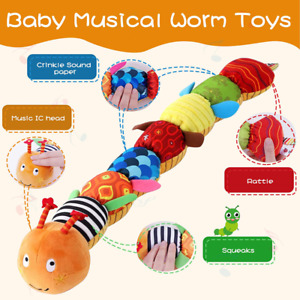 Baby Rattle Musical Caterpillar Worm Soft Infant Plush Toys Educational Interact