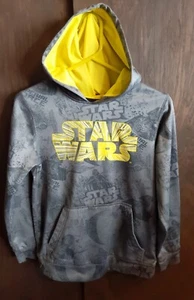 Star Wars Felpa con Cappuccio Ragazzo Taglia Grande Pullover Tasca Forza Imperiale Grigio Giallo - Foto 1 di 8