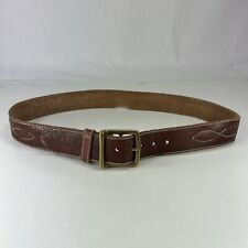 Lucky Brand Wide Brown Stitched Leather Belt - Women's Size 38