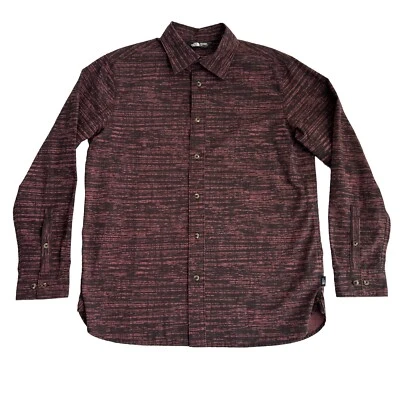 The North Face Shirt Mens Large Camo Striped Button Up Long Sleeve Black Purple - Image 1 of 4