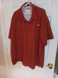 Ocean Coast Shirt Mens 4XL Orange Fishing Outdoors Vented Hiking Camping - Picture 1 of 4