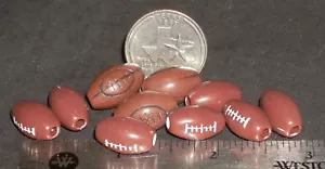 10 BEADS - Football Sports Game Friday Night Lights - Miniature ? #6358 - Picture 1 of 2