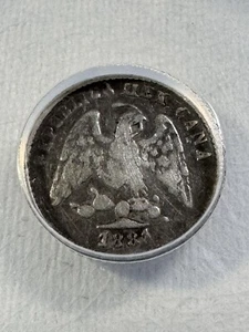 1881 Zs-S Mexico 5 Centavos Small Silver Coin Graded F 15 by ANACS Low Mintage - Picture 1 of 4