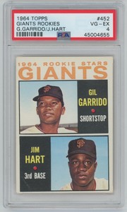 1964 Topps 452 Giants Rookies Gil Garrido/ Jim Hart PSA VG EX 4