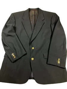 Blazer de Colección Hart Schaffner Marx Para Hombres 100% Lana Negro Abrigo Deportivo Botón Dorado 44R - Imagen 1 de 15