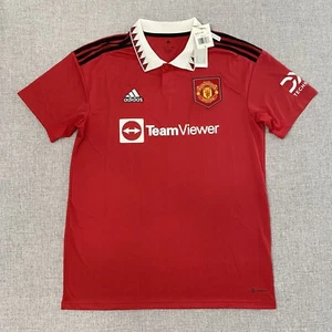 Adidas Manchester United 22 23 Home Soccer Mens Large Blank Jersey Red New - Picture 1 of 11