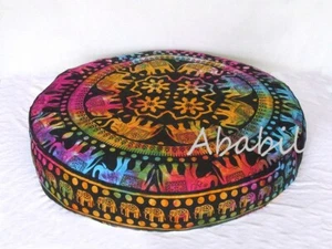 42X6" Handmade Tie Dye Elephant Mandala Floor Pillow Cover Papasan Cushion Cover - Picture 1 of 4