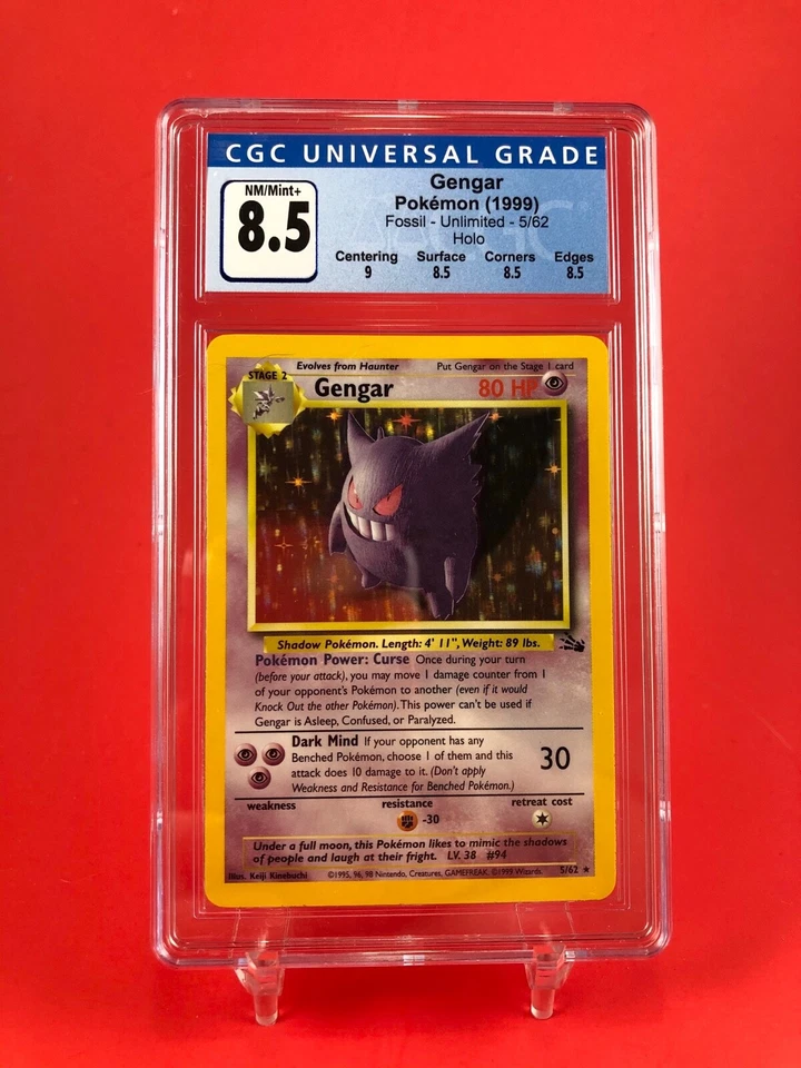 Pokemon Gengar CGC 8.5 Fossil Unlimited Holo 5/62 Mint Rare PSA - Image 1 of 2