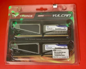 Team Vulcan T-Force 8GB (2×4GB) DDR4 2400 Ram TLGD48G2400HC14DC01 Desktop Ram - Picture 1 of 3
