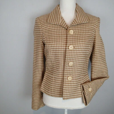 Chaqueta Blazer Ralph Lauren Etiqueta Negra Talla 8 Beige Marrón Lana Forrada Cachemira  Foto 1 de 4