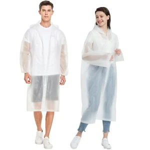 Reusable Rain Ponchos for Adults 2 Pcs Raincoats Men's & Women's Raincoats Fa... - Picture 1 of 6