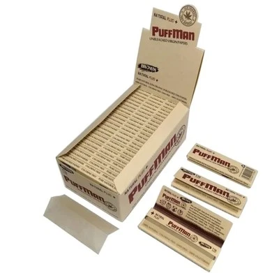 Cartine Puffman  Organic  King Size Lunghe Slim Canapa  Da 50 Libretti - Immagine 1 di 3