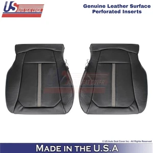 2015-2020 Fits Ford F150 Platinum Genuine Leather Front Bottom Seat Covers Black - Picture 1 of 14