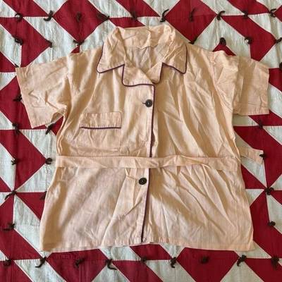 Top de pijama vintage años 40 talla juvenil como se usa faltan botones como es melocotón Foto 1 de 4