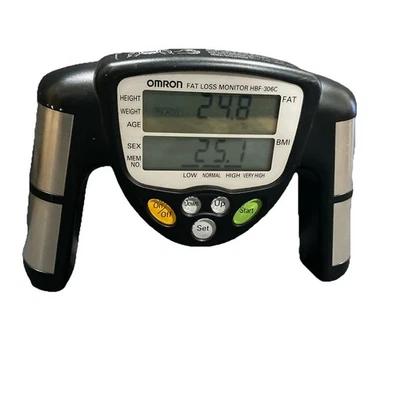 Omron Fat Loss Monitor HBF-306CN Handheld Body Fat Analyzer – Tested, Works - Image 1 of 4