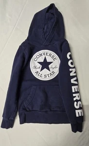 Converse Navy Blue Hoodie Pullover Size Small for Kids with White Logo. - Picture 1 of 3