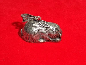 Vintage 925 Sterling Silber Hase Kaninchen Charm Anhänger 18 Gramm - Bild 1 von 6