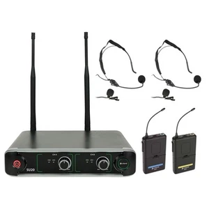 Chord SU20 Dual UHF Beltpack Headset Wireless Microphone Set (NEW) - Imagen 1 de 2
