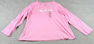 NUEVO CON ETIQUETAS Joe Boxer Mujer Pullover Manga Larga Cuello en V Camiseta Rosa Talla Grande 3X Foto 1 de 4